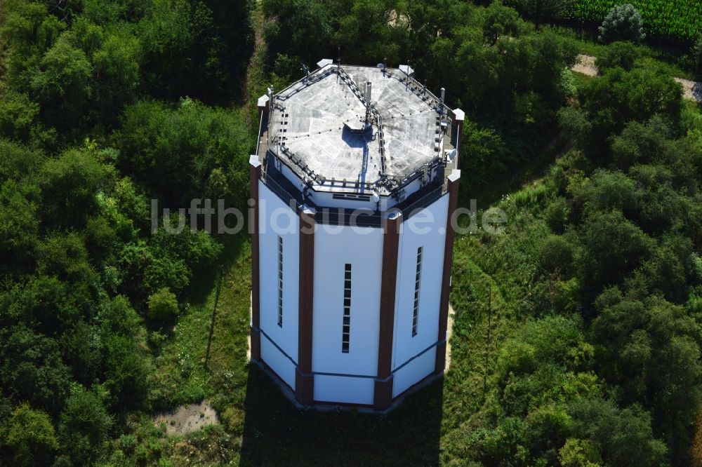 Luftaufnahme Tagewerben - Historischer Wasserturm Tagewerben in Sachsen-Anhalt