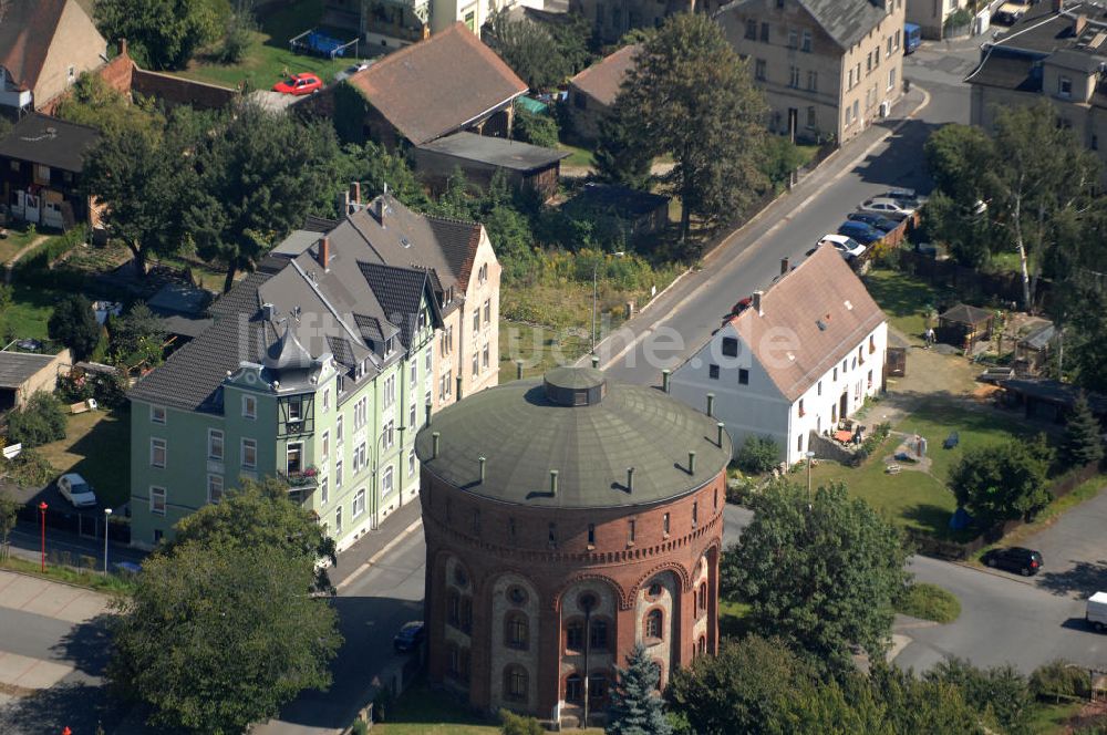 Luftbild Zittau - Historischer Wasserturm von Zittau