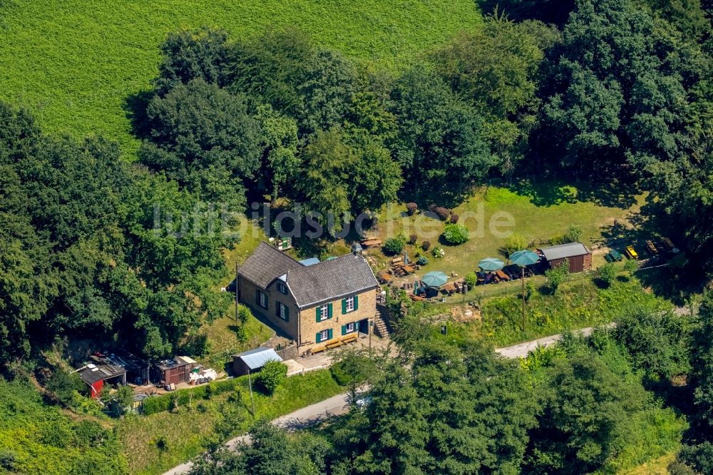 Witten von oben - Historisches Bethaus der Bergleute im Muttental im Stadtteil Bommern in Witten im Bundesland Nordrhein-Westfalen