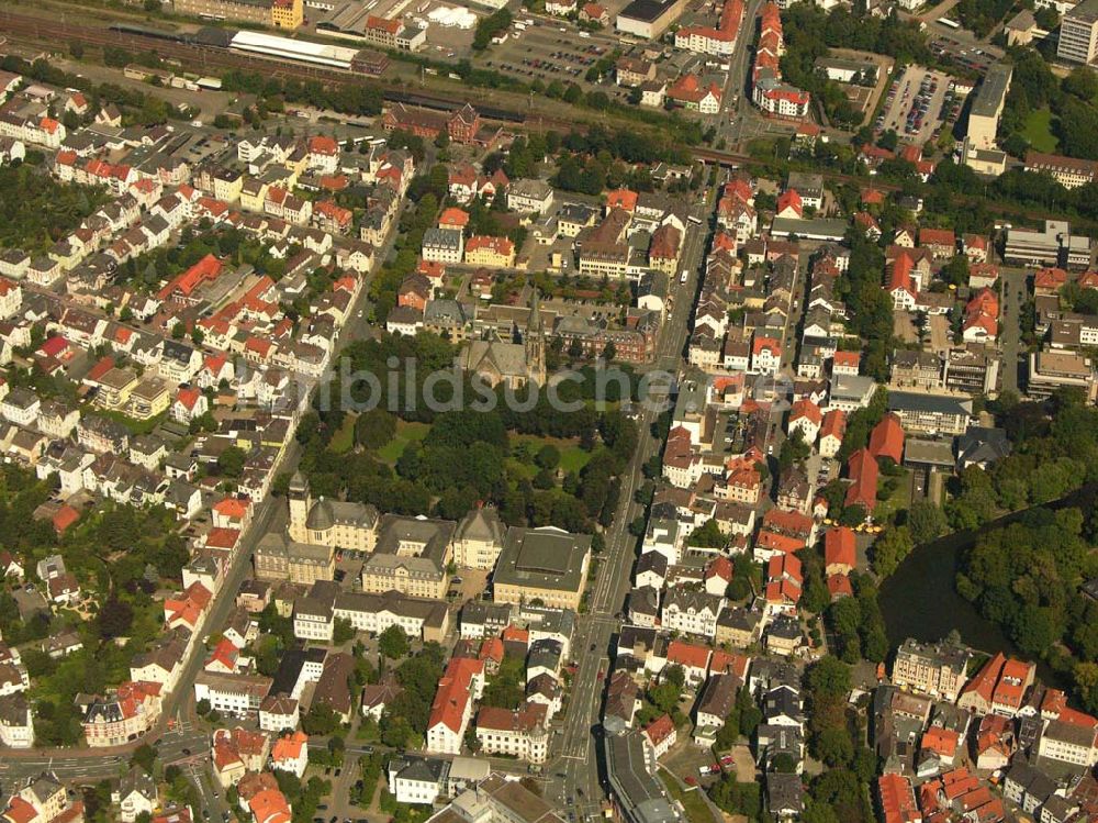 Detmold von oben - Historisches Stadtzentrum Detmold