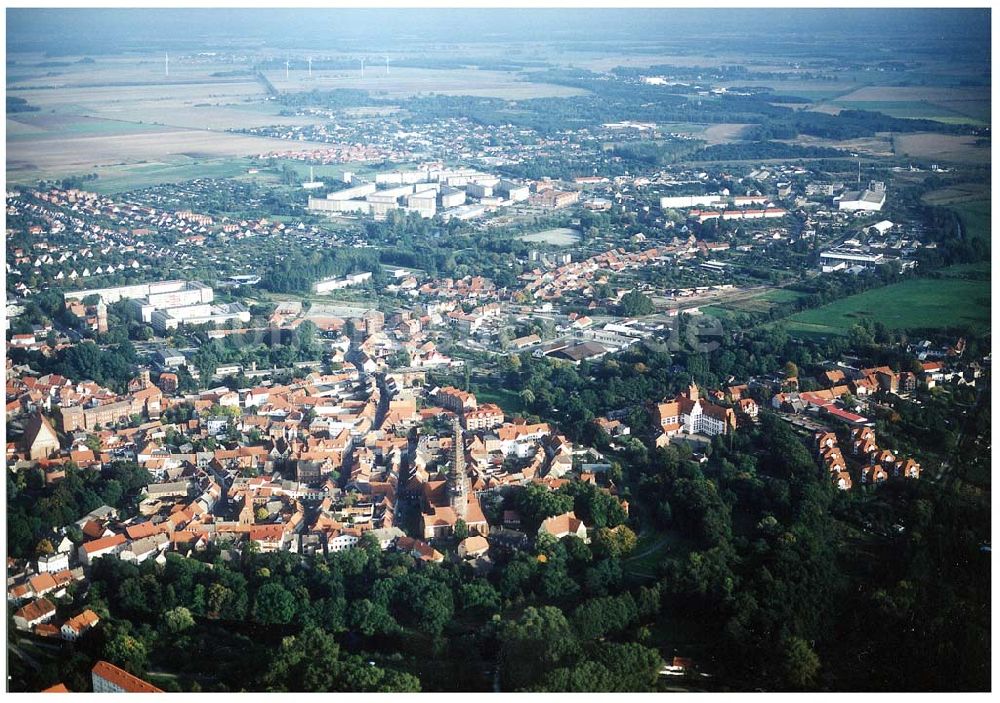 Salzwedel / Sachsen - Anhalt aus der Vogelperspektive: Historisches Stadtzentrum von Salzwedel in Sachsen - Anhalt .