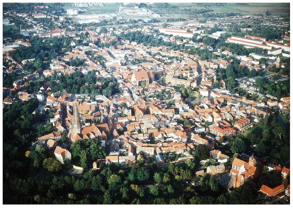 Salzwedel / Sachsen - Anhalt von oben - Historisches Stadtzentrum von Salzwedel in Sachsen - Anhalt .