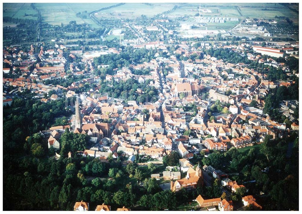 Luftbild Salzwedel / Sachsen - Anhalt - Historisches Stadtzentrum von Salzwedel in Sachsen - Anhalt .