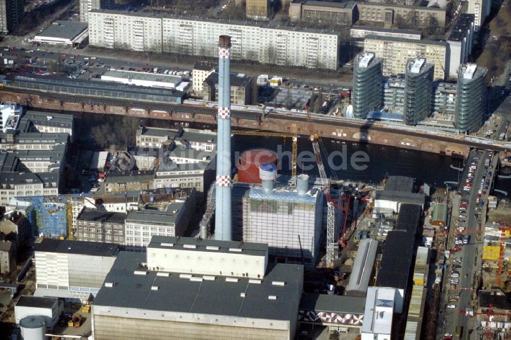 Luftbild Berlin / Mitte - HKW an der Jannowitzbrücke in Berlin Mitte 1995