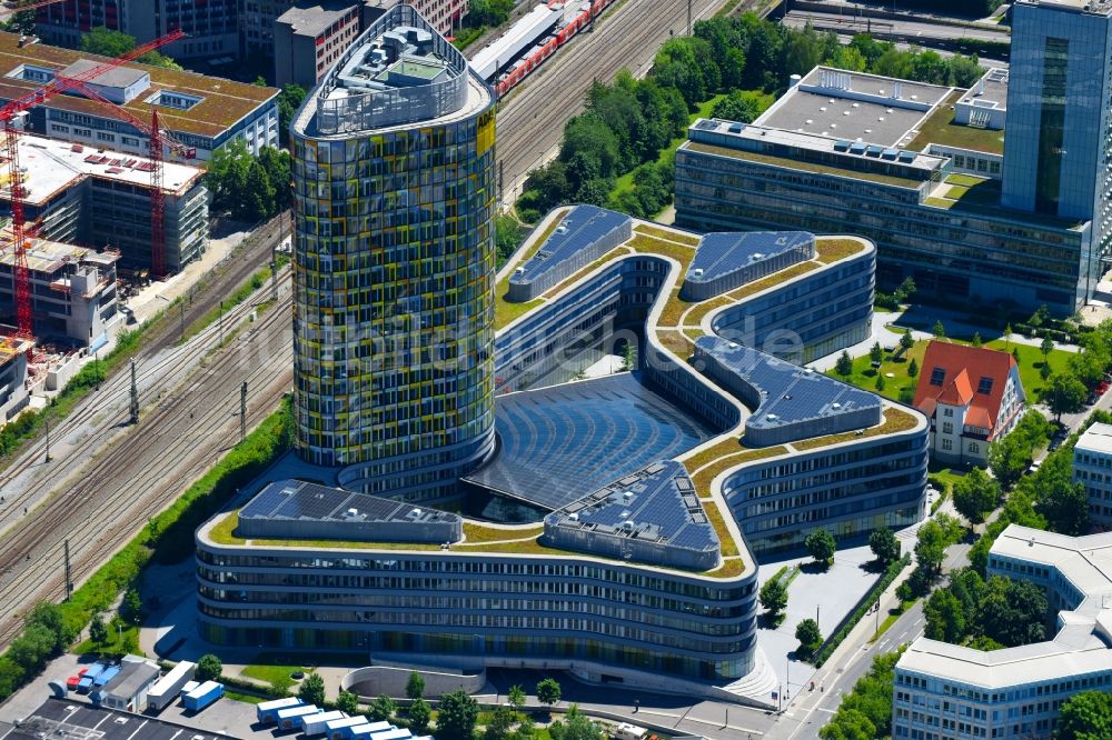 Luftbild München - Hochhaus- Ensemble ADAC Zentrale im Ortsteil Sendling-Westpark in München im Bundesland Bayern, Deutschland