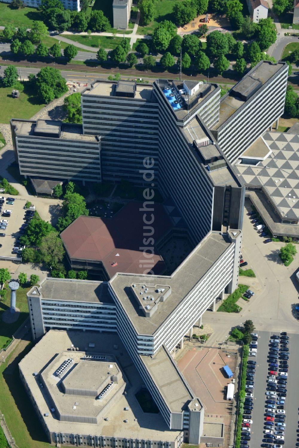 Nürnberg von oben - Hochhaus- Ensemble der Bundesagentur für Arbeit in Nürnberg im Bundesland Bayern