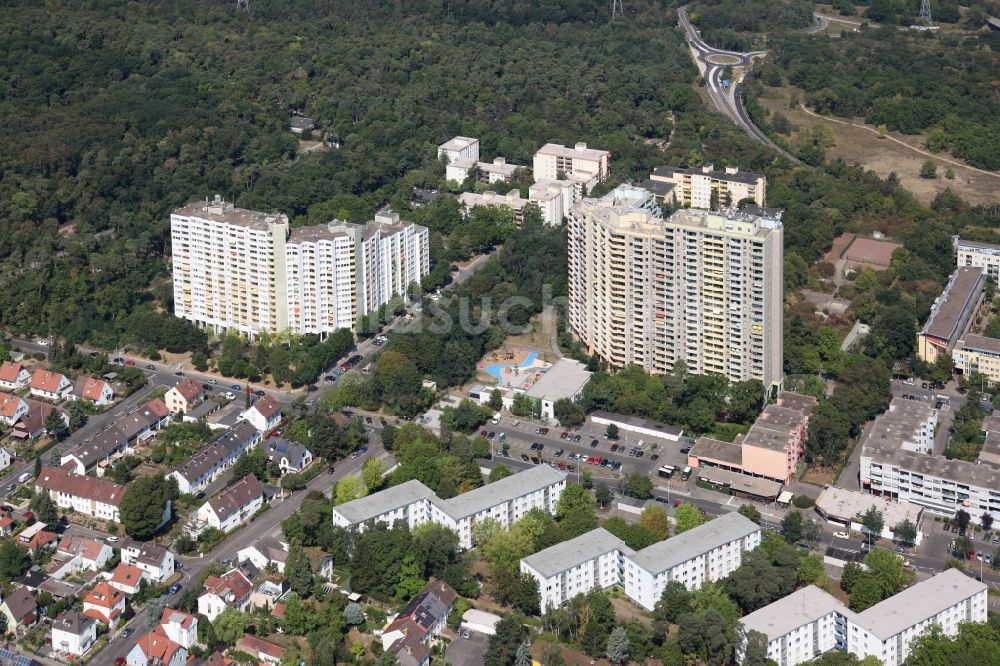 Luftaufnahme Mainz - Hochhaus- Ensemble an der Elsa Brändström Strasse in Mainz im Bundesland Rheinland-Pfalz