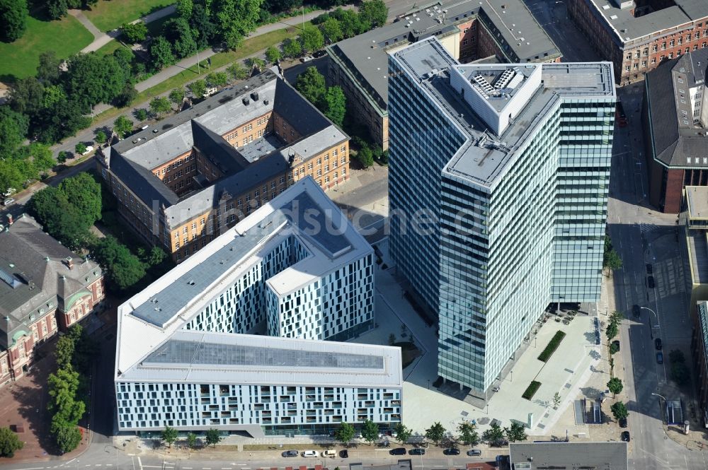 Luftaufnahme Hamburg - Hochhaus- Ensemble Emporio-Hochhaus im Ortsteil Neustadt in Hamburg, Deutschland