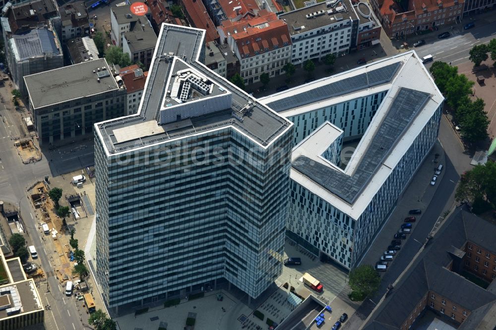 Luftbild Hamburg - Hochhaus- Ensemble Emporio-Hochhaus im Ortsteil Neustadt in Hamburg, Deutschland