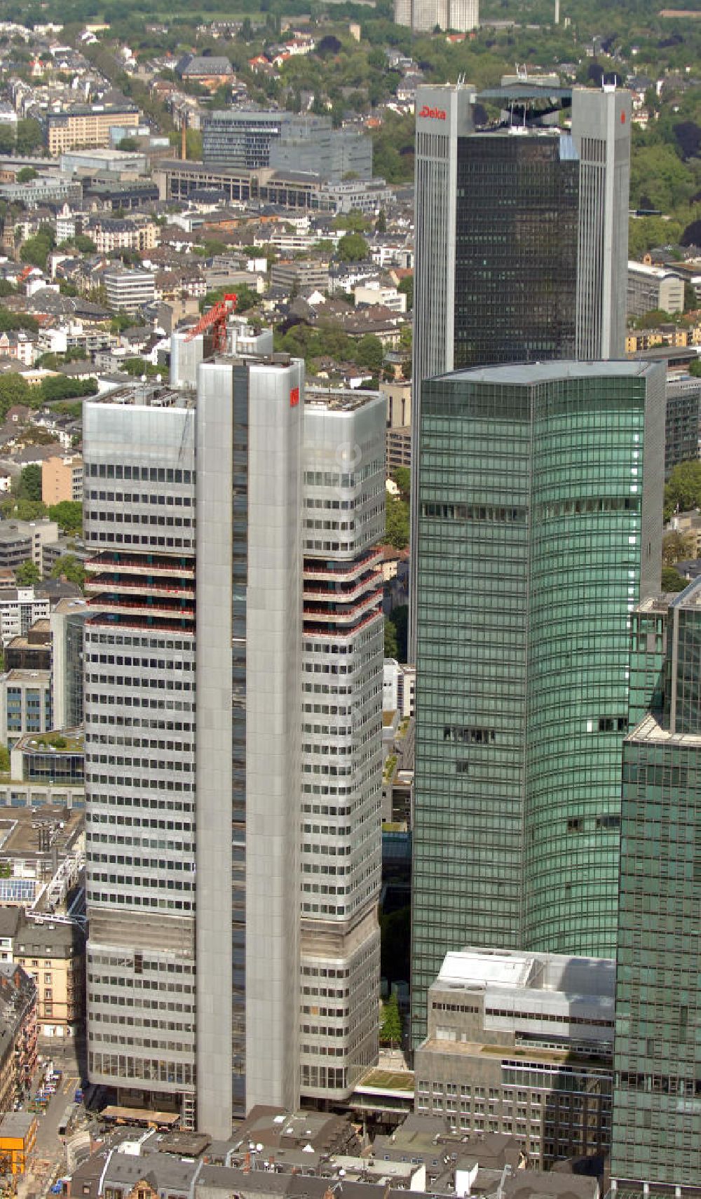 Frankfurt am Main aus der Vogelperspektive: Hochhaus-Ensemble Frankfurt/Main