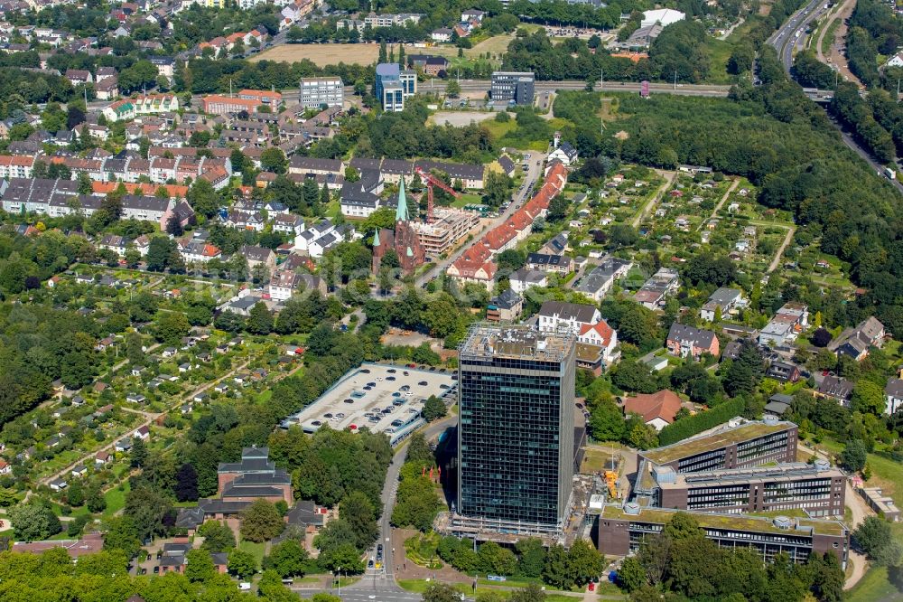 Luftaufnahme Bochum - Hochhaus- Ensemble der Krankenversicherungsagentur Knappschaft in Bochum im Bundesland Nordrhein-Westfalen