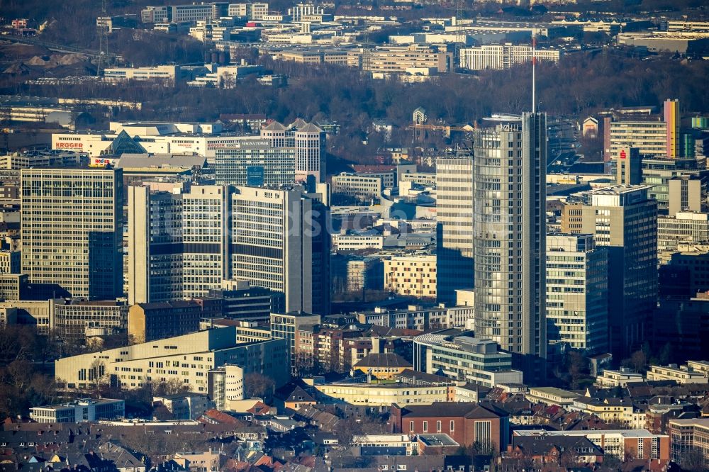 Luftbild Essen - Hochhaus- Ensemble im Ortsteil Stadtkern in Essen im Bundesland Nordrhein-Westfalen, Deutschland