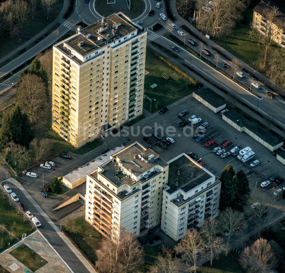 Luftbild Lahr/Schwarzwald - Hochhaus- Ensemble an der Schwarzwaldstrasse in Lahr/Schwarzwald im Bundesland Baden-Württemberg, Deutschland