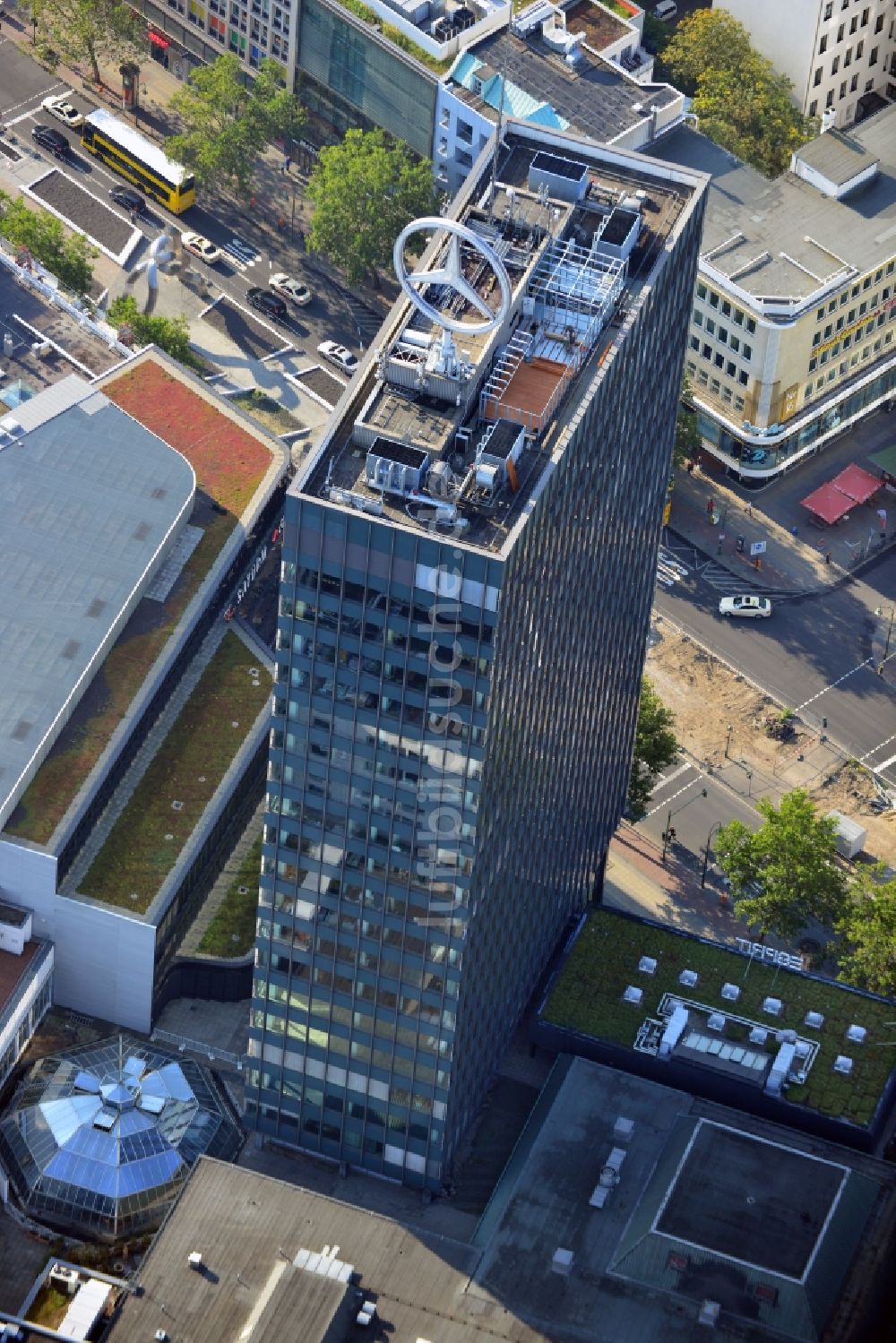 Luftbild Berlin - Hochhaus Europa-Center im Berliner Ortsteil Charlottenburg