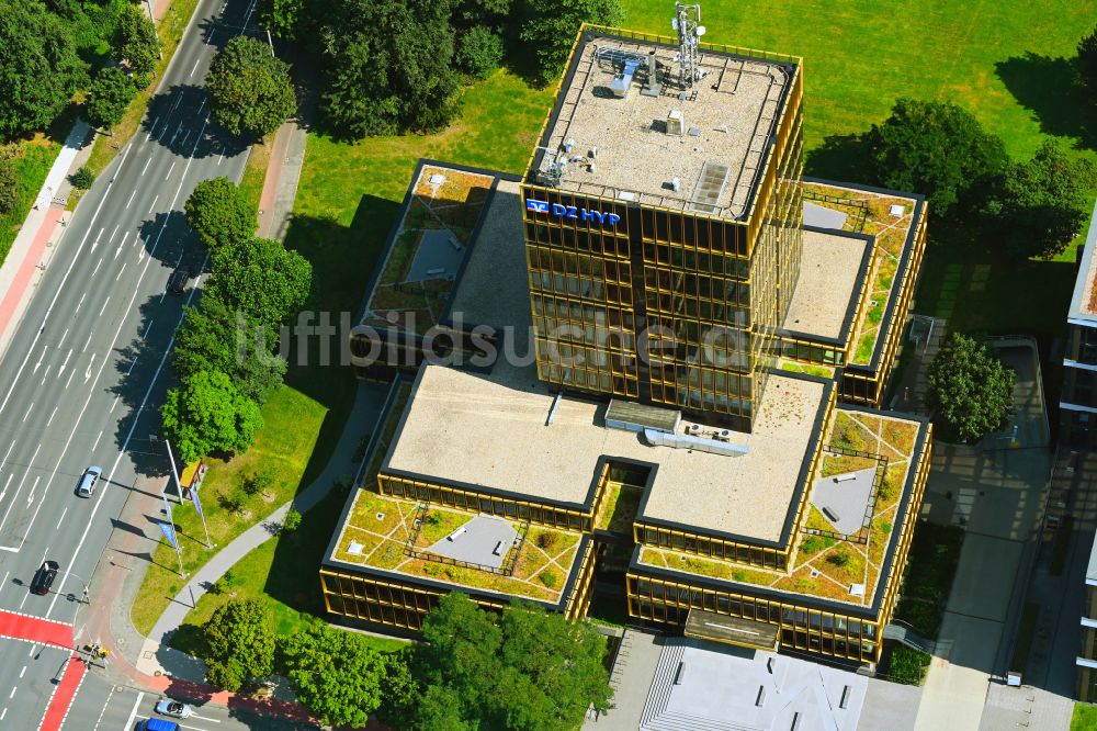 Münster aus der Vogelperspektive: Hochhaus des Finanzdienstleistungs- Unternehmens in Münster im Bundesland Nordrhein-Westfalen, Deutschland