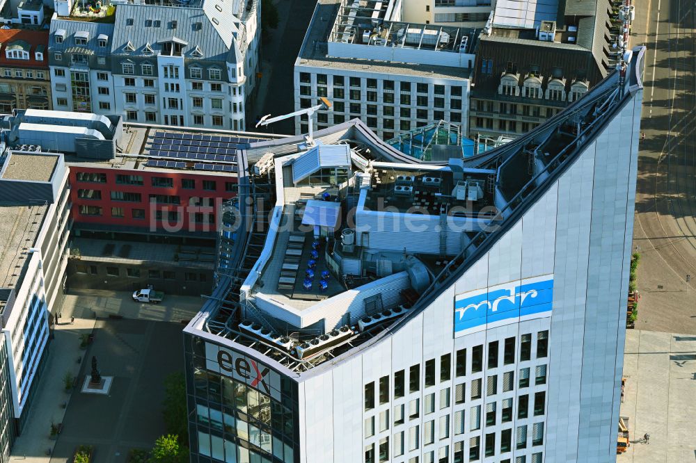 Luftbild Leipzig - Hochhaus- Gebäude City-Hochhaus am Augustusplatz in Leipzig im Bundesland Sachsen