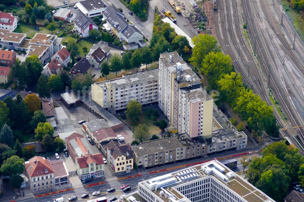 Göttingen aus der Vogelperspektive: Hochhaus- Gebäude Groner Landstraße 9 in Göttingen im Bundesland Niedersachsen, Deutschland