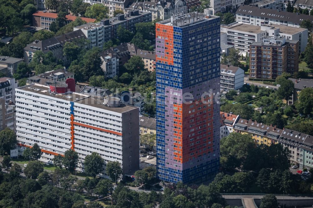 Köln von oben - Hochhaus- Gebäude Herkules-Hochhaus an der Graeffstrasse in Köln im Bundesland Nordrhein-Westfalen, Deutschland