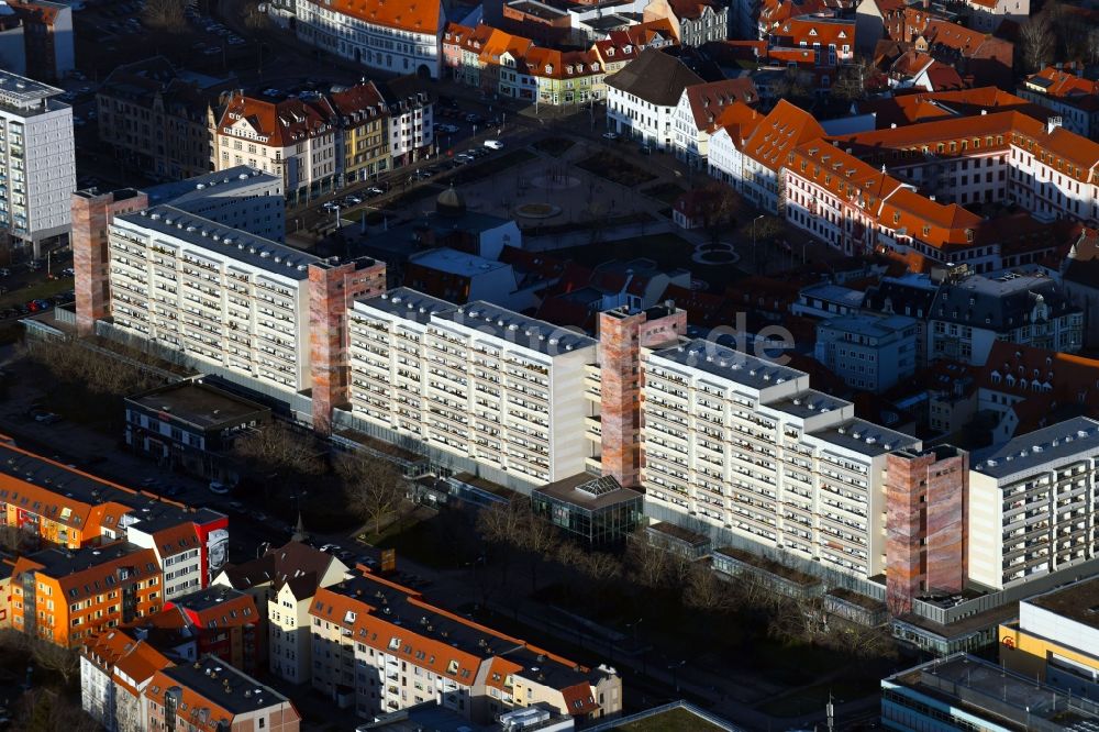 Luftbild Erfurt - Hochhaus- Gebäude am Juri-Gagarin-Ring in Erfurt im Bundesland Thüringen, Deutschland