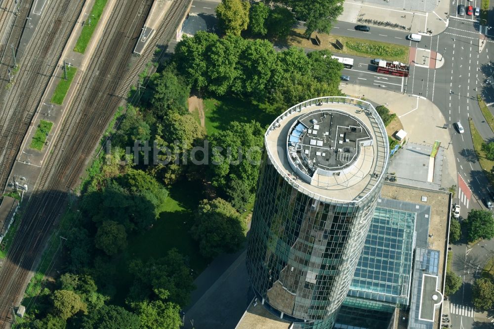 Luftaufnahme Köln - Hochhaus- Gebäude Köln Triangle am Ottoplatz in Köln im Bundesland Nordrhein-Westfalen - NRW, Deutschland