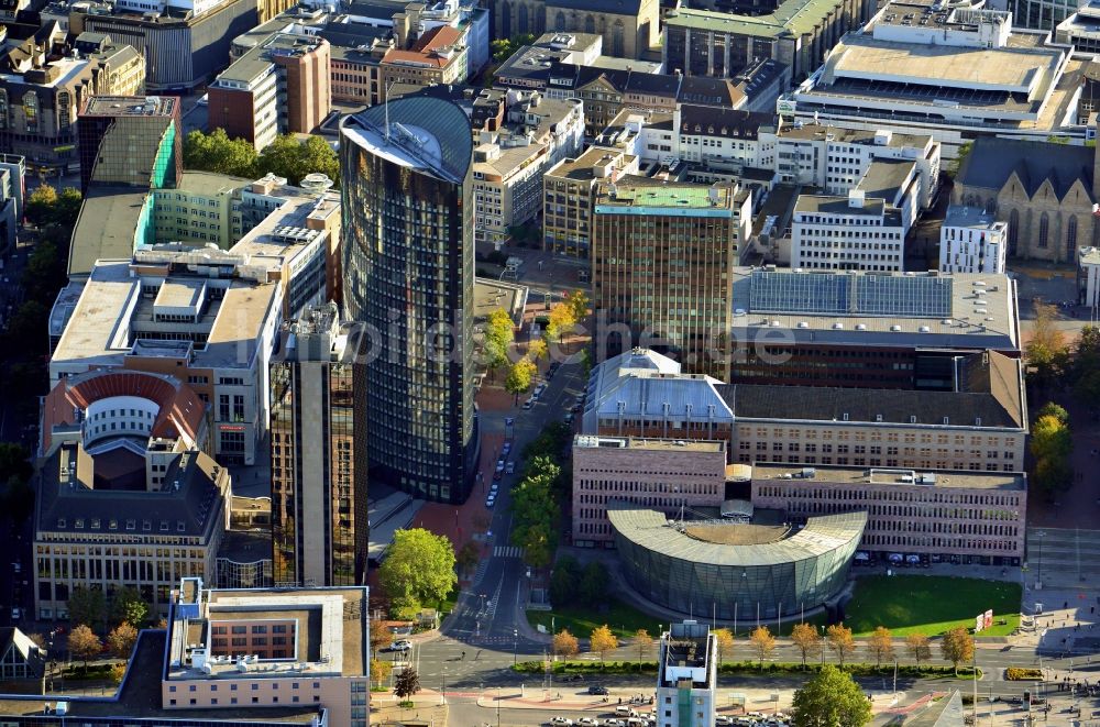 Luftaufnahme Dortmund - Hochhaus- Gebäude RWE Tower am Freistuhl in Dortmund im Bundesland Nordrhein-Westfalen