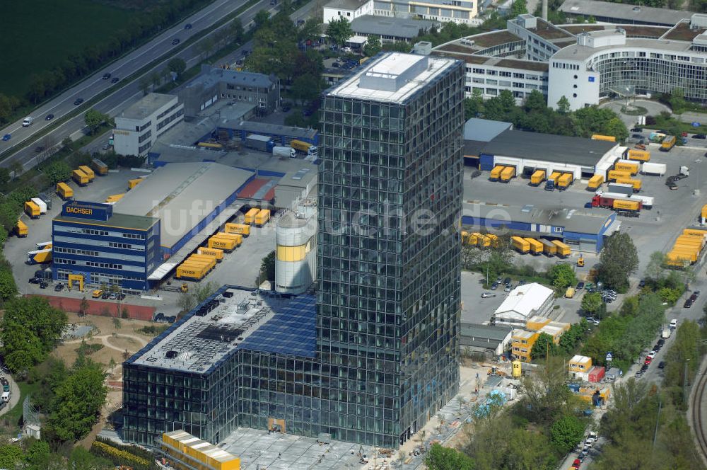 Luftbild München - Hochhaus der neuen Konzernzentrale des Süddeutschen Verlags (München)