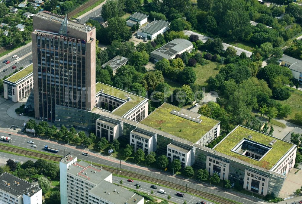 Luftaufnahme Berlin - Hochhaus Pyramide in Berlin Lichtenberg