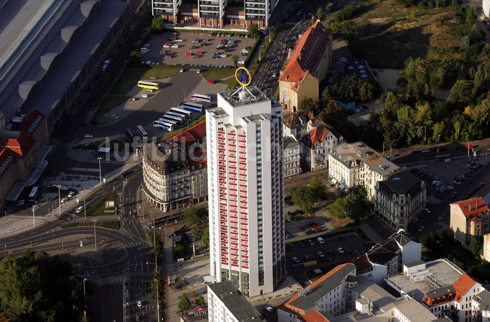 Luftbild Leipzig - Hochhaus an Wintergartenstraße in Leipzig