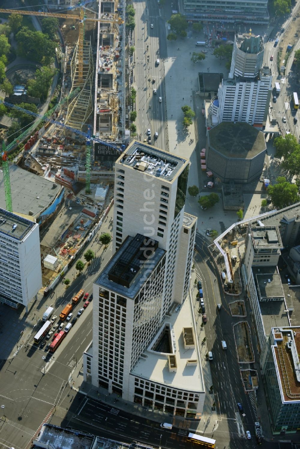 Berlin von oben - Hochhaus Zoofenster in der City West in Charlottenburg am Bahnhof ZOO