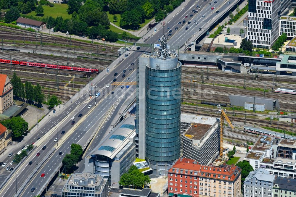 Luftaufnahme München - Hochhauses Central Tower in München im Bundesland Bayern