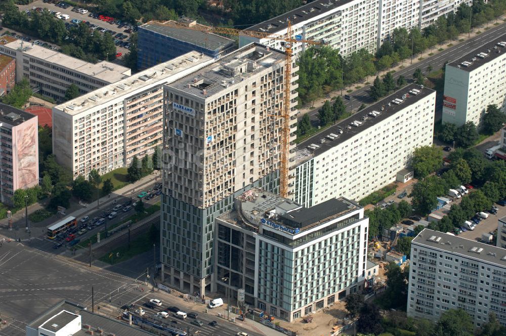 Berlin von oben - Hochhausneubau an der Mollstrasse in Berlin - Mitte