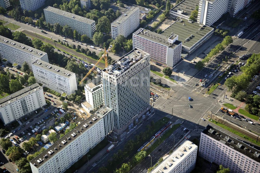 Luftaufnahme Berlin - Hochhausneubau an der Mollstrasse in Berlin - Mitte