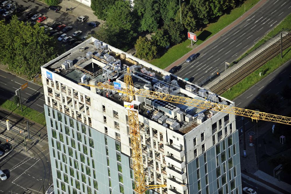 Luftbild Berlin - Hochhausneubau an der Mollstrasse in Berlin - Mitte