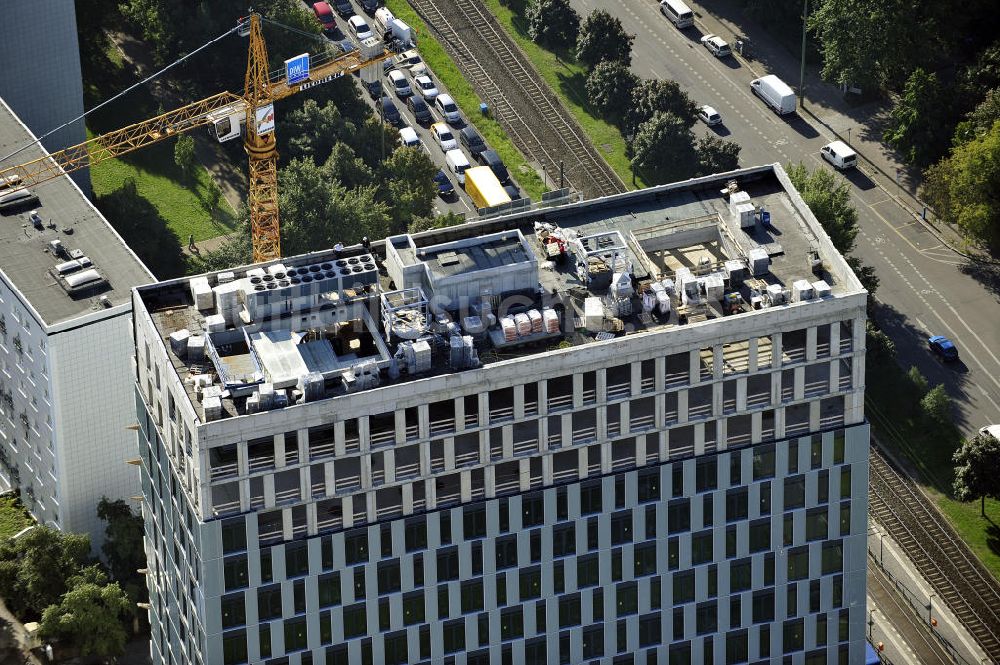 Luftbild Berlin - Hochhausneubau an der Mollstrasse in Berlin - Mitte