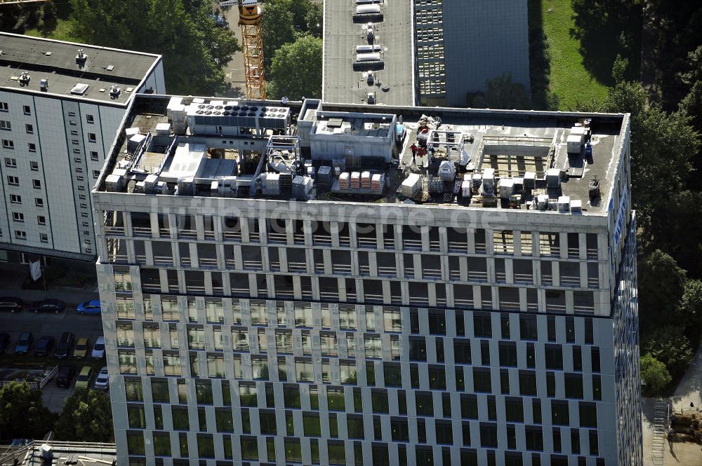 Berlin von oben - Hochhausneubau an der Mollstrasse in Berlin - Mitte