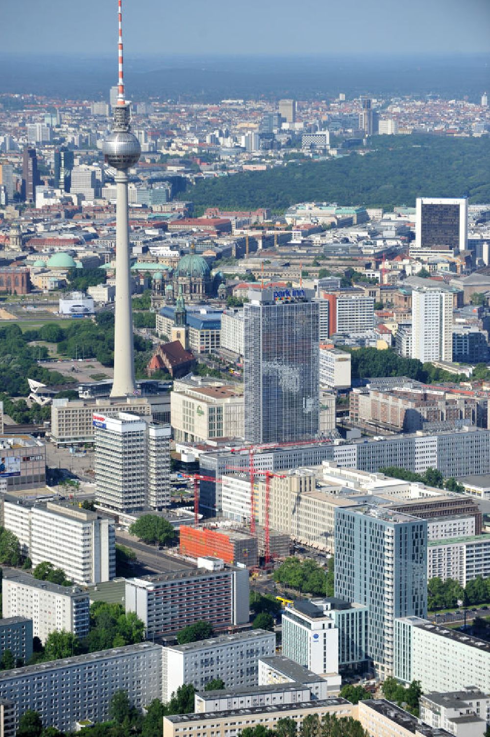 Berlin Mitte von oben - Hochhausneubau an der Mollstrasse in Berlin - Mitte