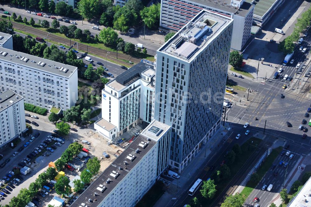 Berlin Mitte von oben - Hochhausneubau an der Mollstrasse in Berlin - Mitte