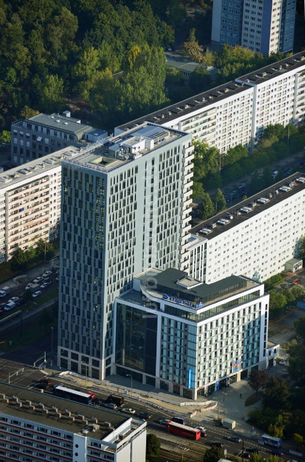 Berlin Mitte von oben - Hochhausneubau an der Mollstrasse in Berlin - Mitte