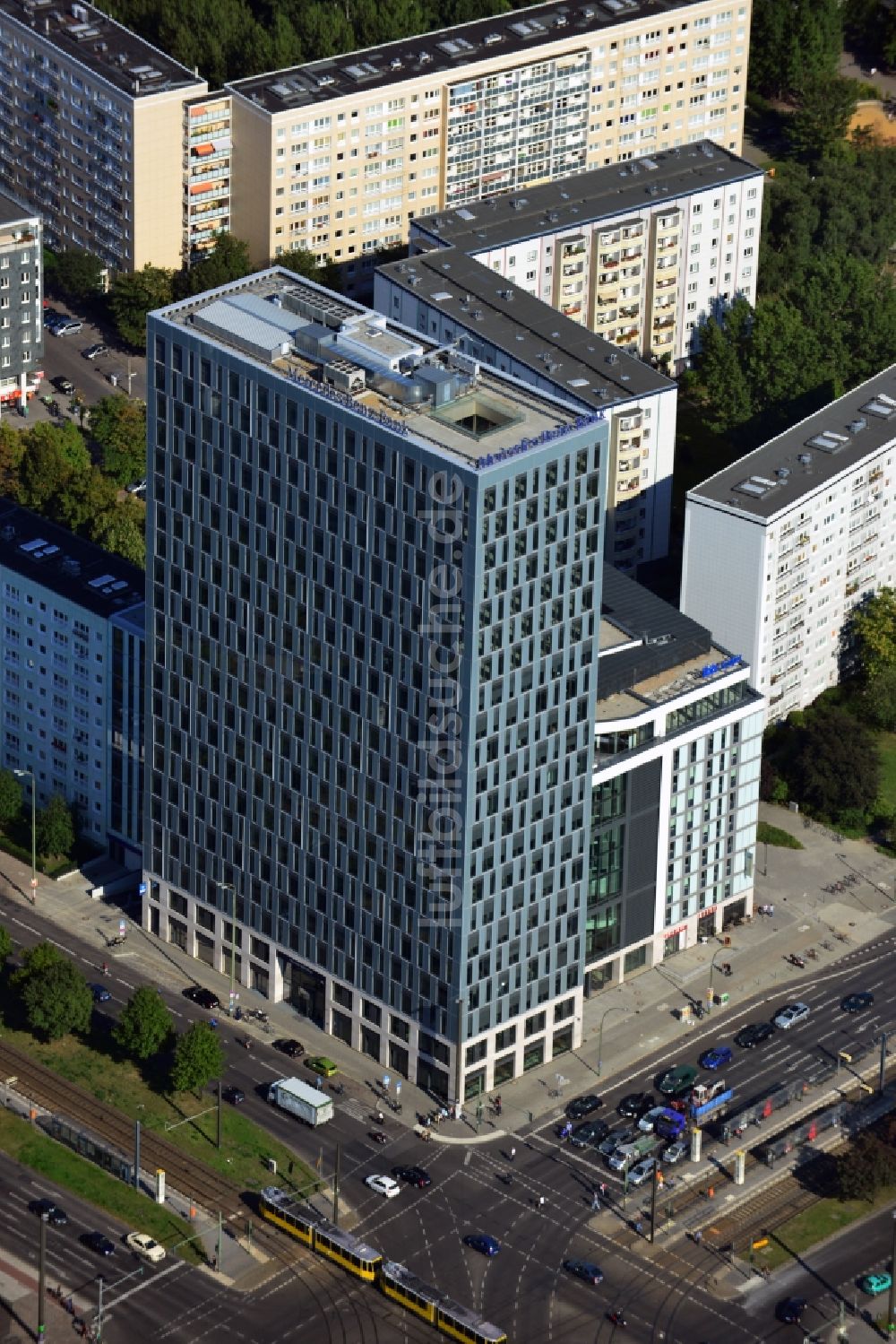 Berlin Mitte von oben - Hochhausneubau an der Mollstrasse in Berlin - Mitte