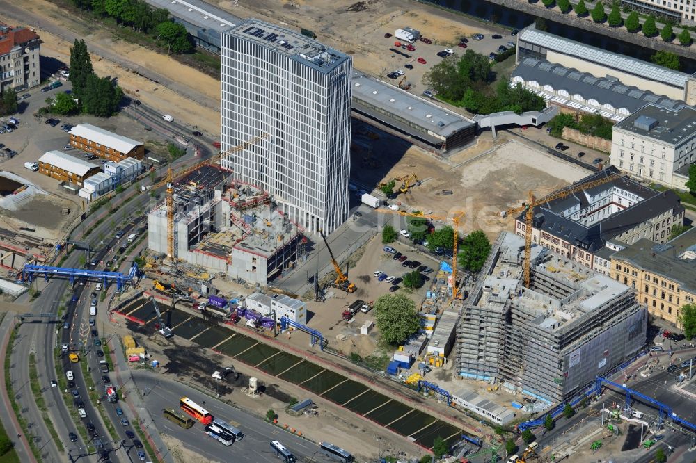 Luftaufnahme Berlin - Hochhausprojekt Tour Total Berlin im Berliner Ortsteil Moabit in Berlin