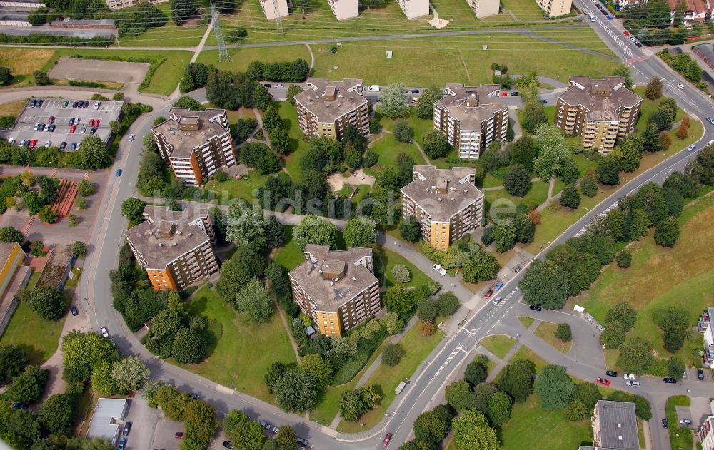 Luftbild Hagen - Hochhaussiedlung Am Bügel in Gladbeck im Bundesland Nordrhein-Westfalen