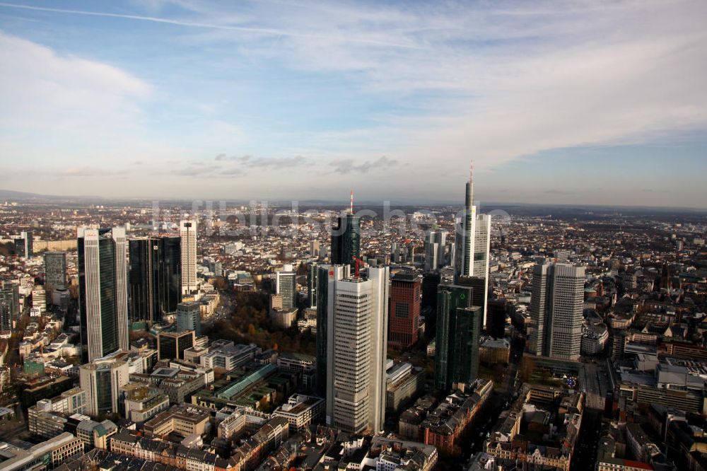 Frankfurt am Main aus der Vogelperspektive: Hochhäuser in Frankfurt am Main