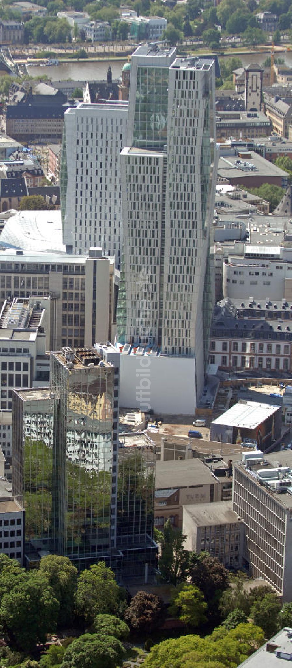 Frankfurt am Main aus der Vogelperspektive: Hochhäuser im Palais Quartier