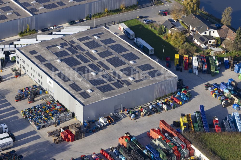 Luftbild Bad Oeynhausen - Hochregal- Lager-Gebäudekomplex und Logistikzentrum der Deutsche Getraenke Logistik in Bad Oeynhausen im Bundesland Nordrhein-Westfalen, Deutschland