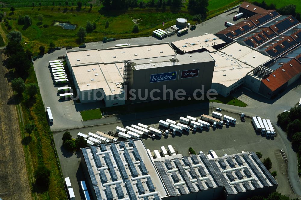 Luftaufnahme Coesfeld - Hochregal- Lager-Gebäudekomplex und Logistikzentrum auf dem Gelände des Bio- Großhandels Weiling in Coesfeld im Bundesland Nordrhein-Westfalen, Deutschland