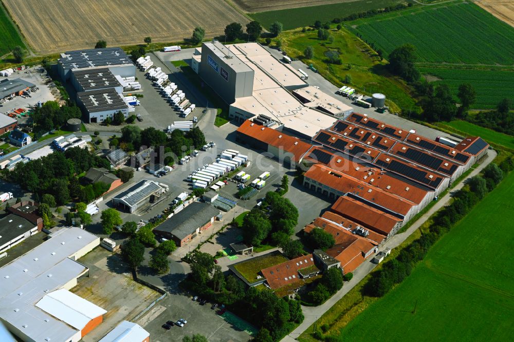 Luftaufnahme Coesfeld - Hochregal- Lager-Gebäudekomplex und Logistikzentrum auf dem Gelände des Bio- Großhandels Weiling in Coesfeld im Bundesland Nordrhein-Westfalen, Deutschland