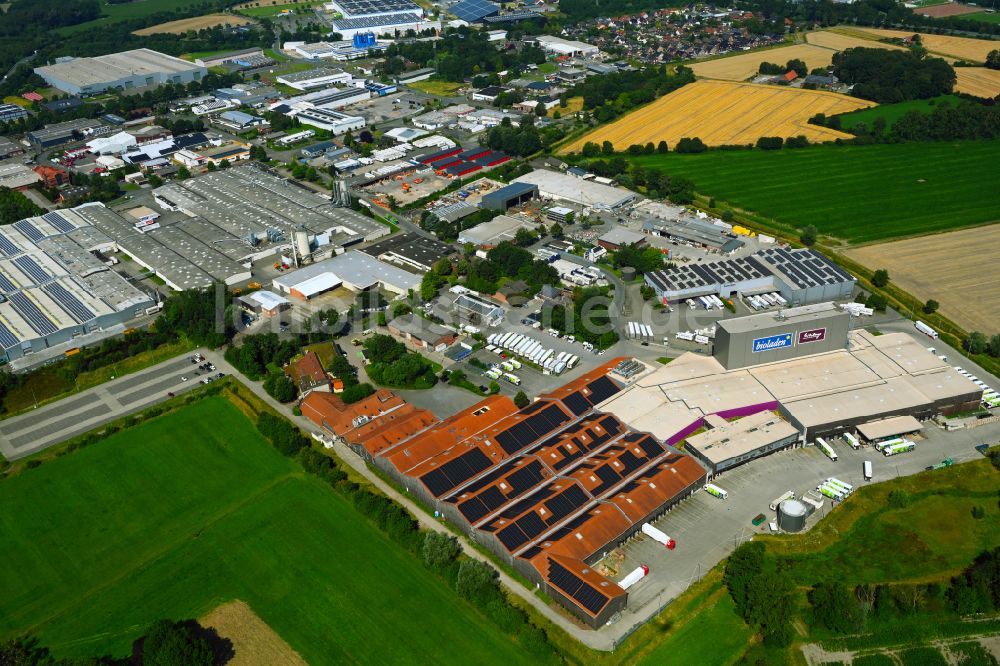 Coesfeld von oben - Hochregal- Lager-Gebäudekomplex und Logistikzentrum auf dem Gelände des Bio- Großhandels Weiling in Coesfeld im Bundesland Nordrhein-Westfalen, Deutschland