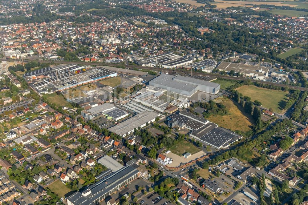 Luftbild Ahlen - Hochregal- Lager-Gebäudekomplex und Logistikzentrum auf dem Gelände der Franz Kaldewei GmbH & Co. KG in Ahlen im Bundesland Nordrhein-Westfalen, Deutschland