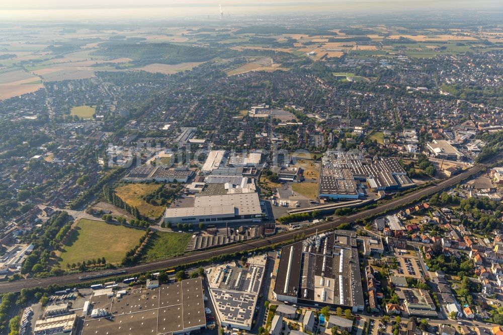 Luftbild Ahlen - Hochregal- Lager-Gebäudekomplex und Logistikzentrum auf dem Gelände der Franz Kaldewei GmbH & Co. KG in Ahlen im Bundesland Nordrhein-Westfalen, Deutschland