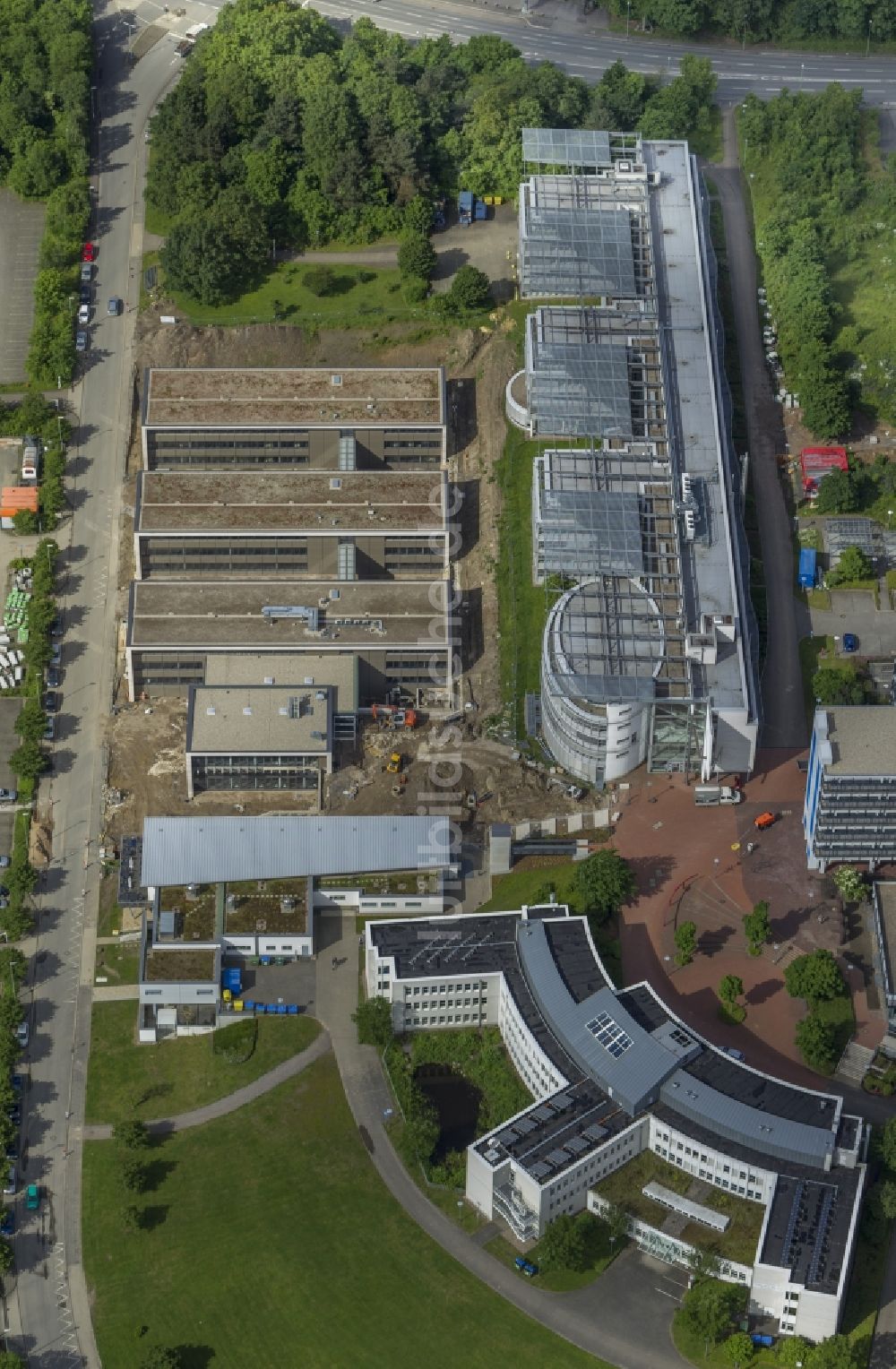 Hagen aus der Vogelperspektive: Hochschulviertel mit dem Campus der Fernuniversität / Universität Hagen im Bundesland Nordrhein-Westfalen NRW